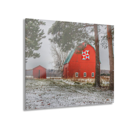 U R There Photography McKail Road Quilted Red Rustic Farmhouse Acrylic Wall Print