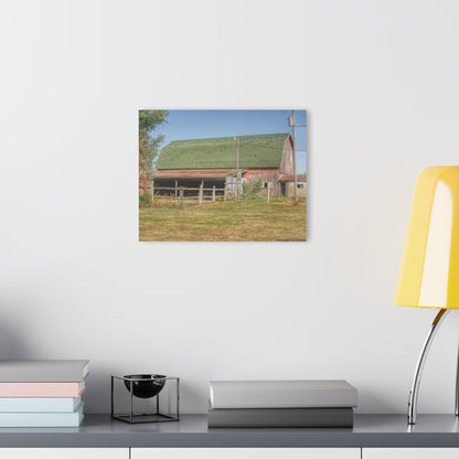 U R There Photography Farrand Road Red with Corral Rustic Farmhouse Acrylic Wall Print