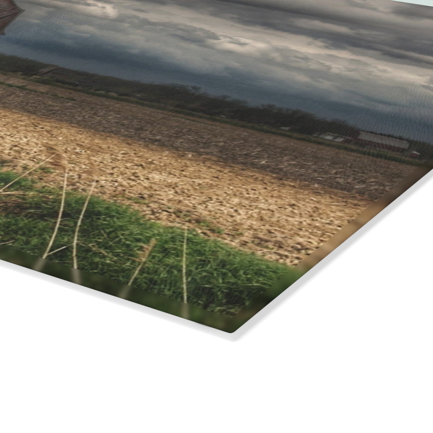 U R There Photography Sandusky Grey I Rustic Farmhouse Tempered-Glass Cutting Board