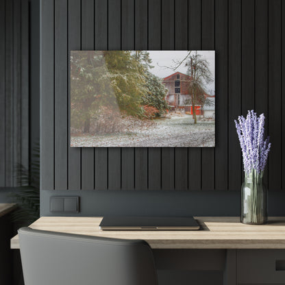 U R There Photography Lum Hidden Red Rustic Farmhouse Acrylic Wall Print