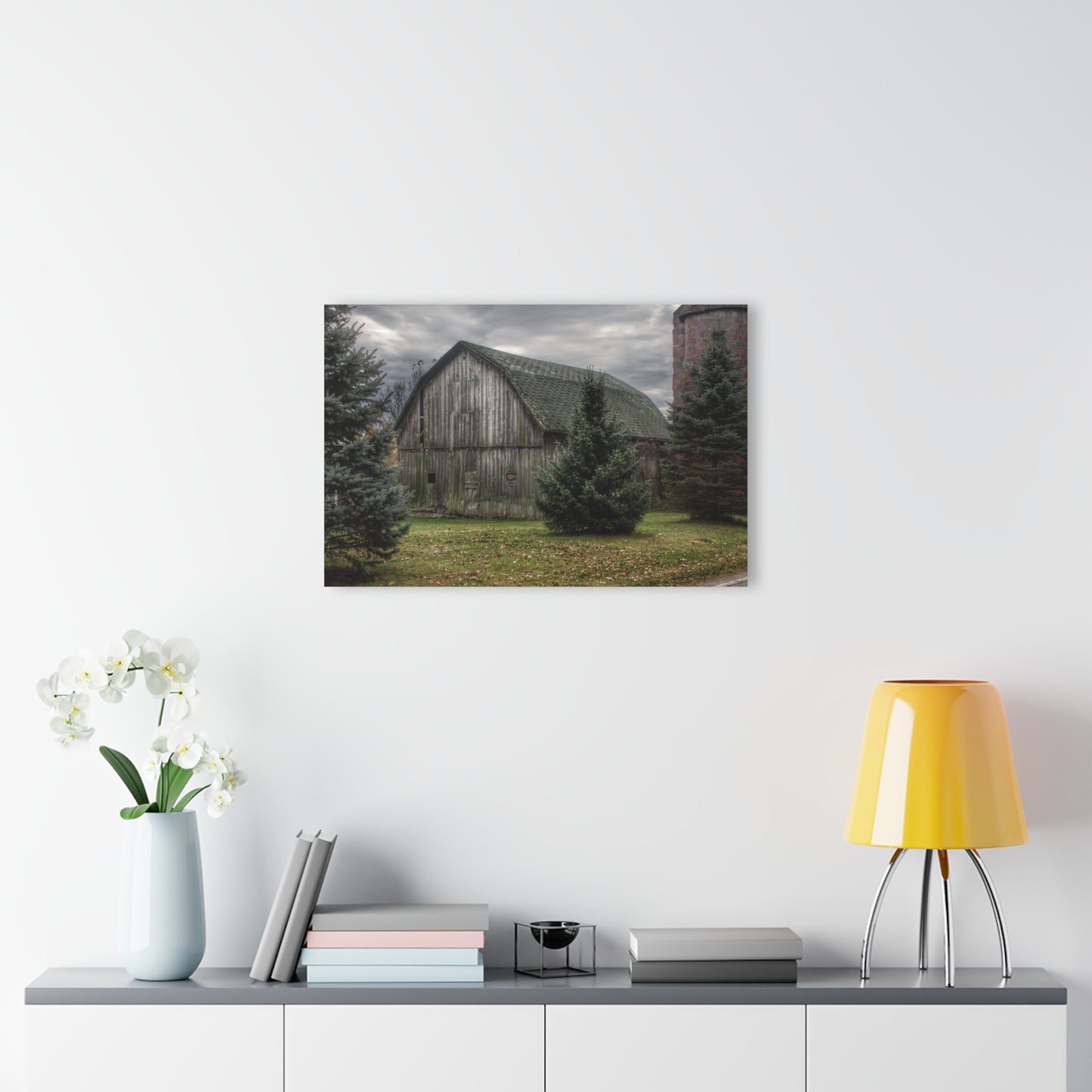 U R There Photography Pero Lake Road Grey I Rustic Farmhouse Acrylic Wall Print
