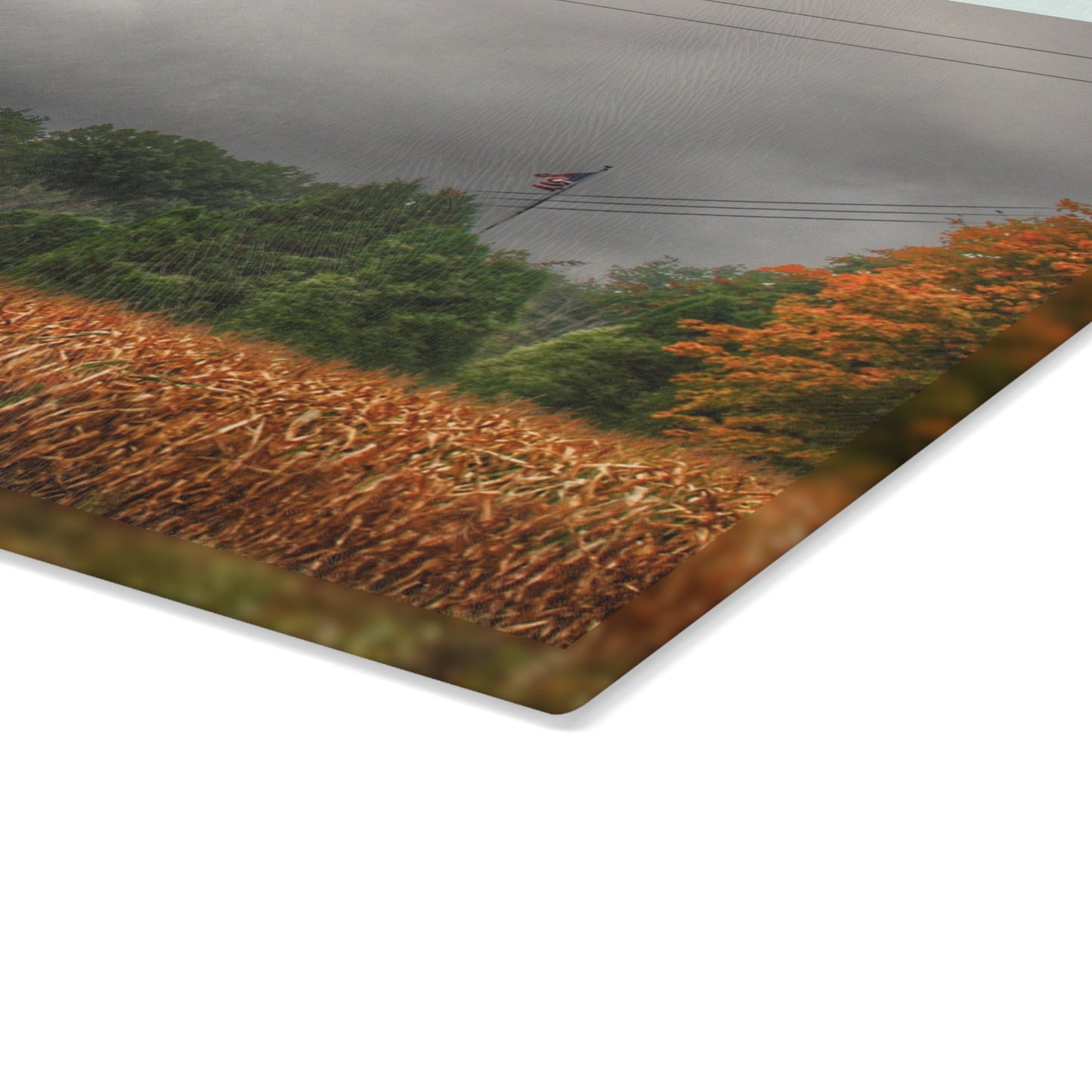 U R There Photography Saginaw Road White Rustic Farmhouse Tempered-Glass Cutting Board