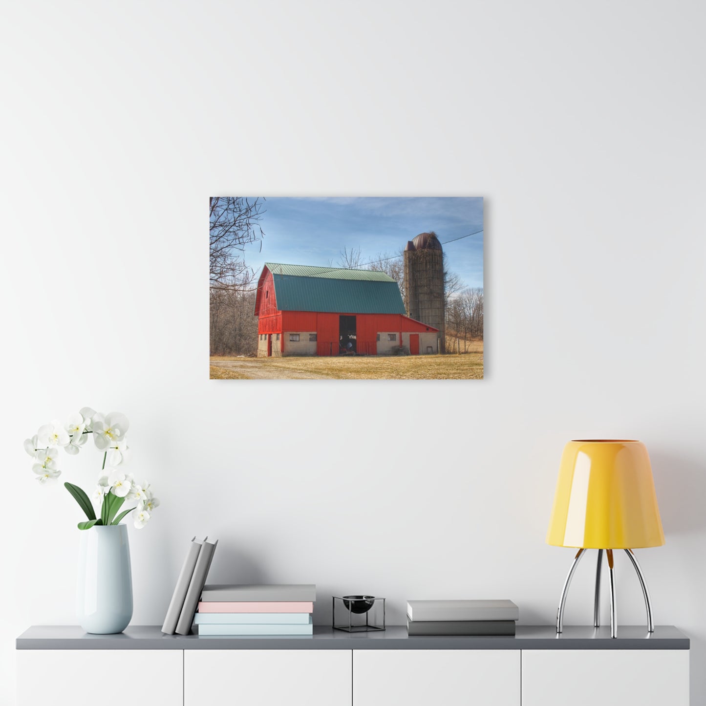U R There Photography Wilson Road Red and Silo II Rustic Farmhouse Acrylic Wall Print
