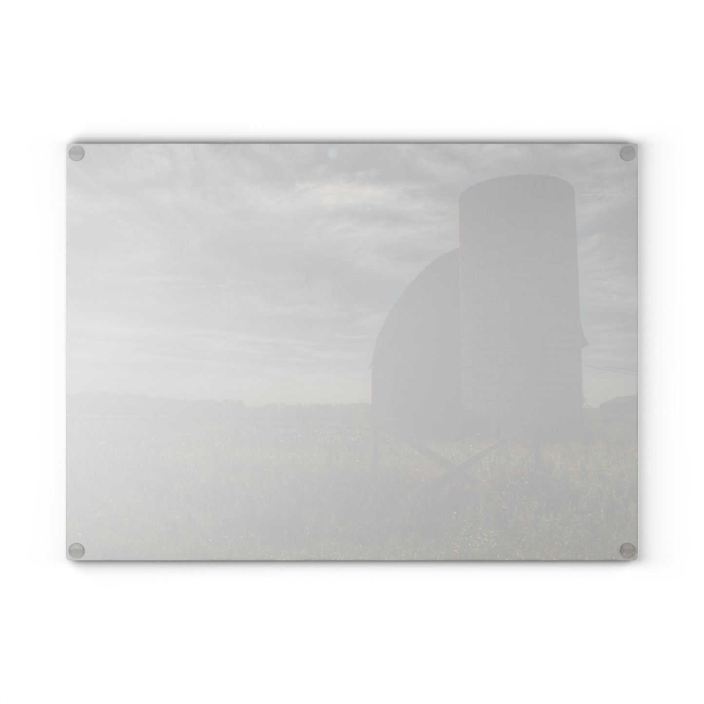 U R There Photography Mushroom Road Red I Rustic Farmhouse Tempered-Glass Cutting Board