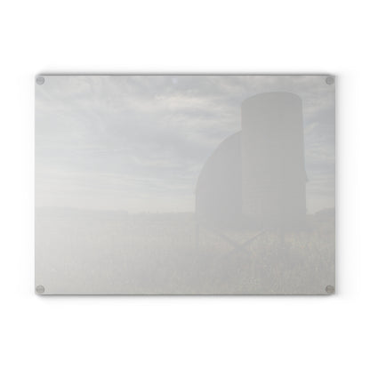 U R There Photography Mushroom Road Red I Rustic Farmhouse Tempered-Glass Cutting Board