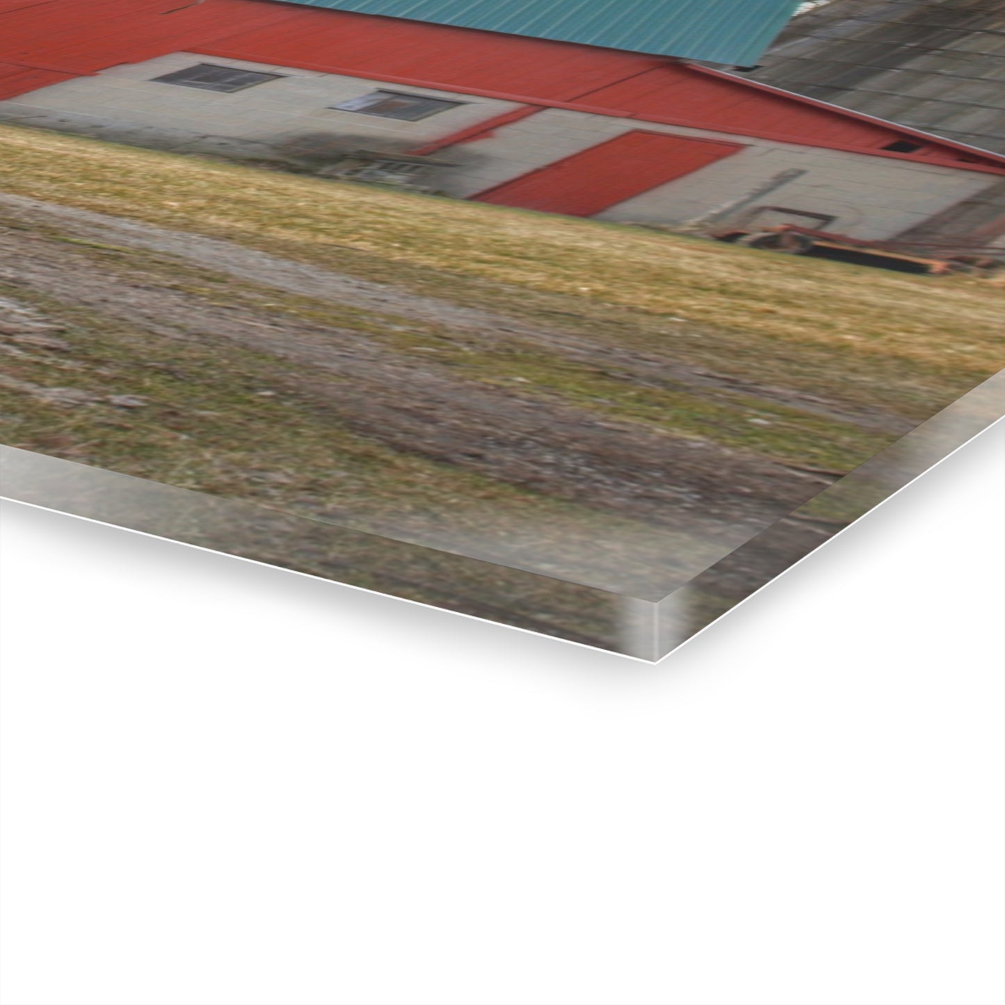 U R There Photography Wilson Road Red and Silo I Rustic Farmhouse Acrylic Wall Print