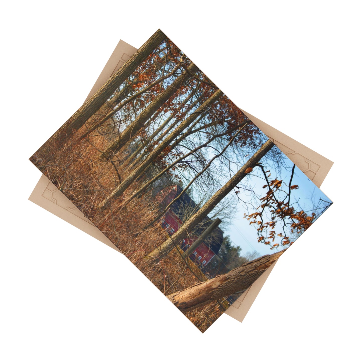 U R There Photography Blood Road Red II Rustic Farmhouse Decorative Ceramic Tile