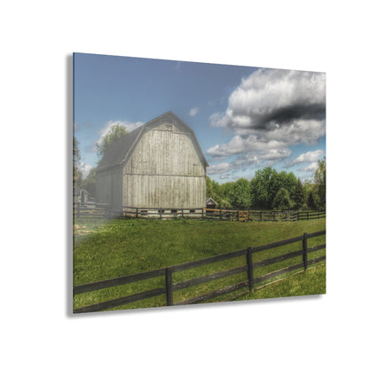 U R There Photography White Barn on a Sunny Day Rustic Farmhouse Acrylic Wall Print