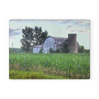 U R There Photography Genesee Road White Rustic Farmhouse Tempered-Glass Cutting Board