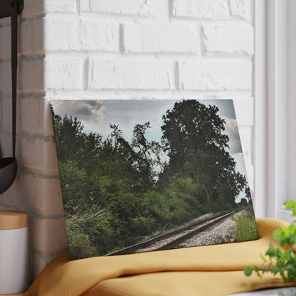 U R There Photography Michigan Rails Rustic Farmhouse Tempered-Glass Cutting Board