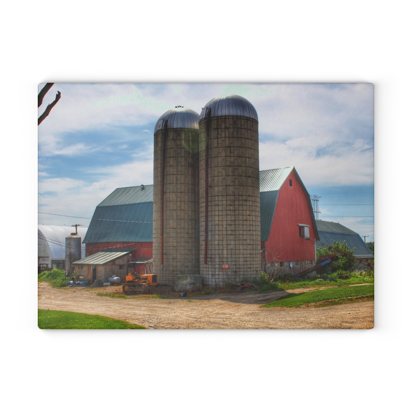 U R There Photography South Washburn Red Rustic Farmhouse Tempered-Glass Cutting Board