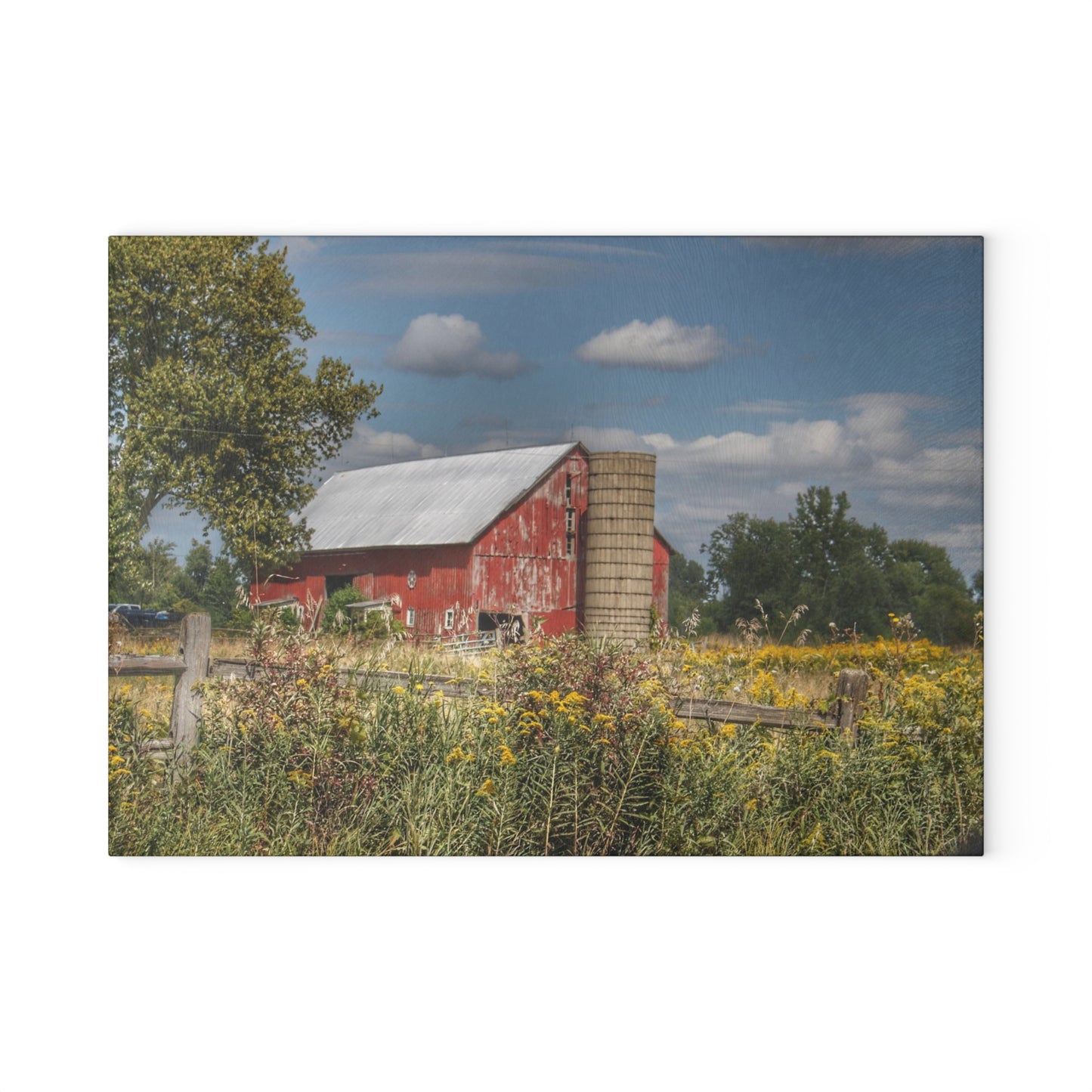 U R There Photography Nettney Road Red Rustic Farmhouse Tempered-Glass Cutting Board
