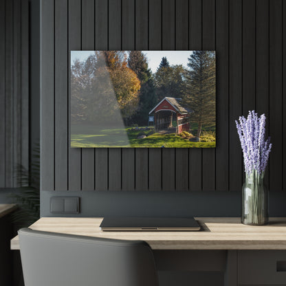 U R There Photography Hadley Covered Bridge II Rustic Farmhouse Acrylic Wall Print