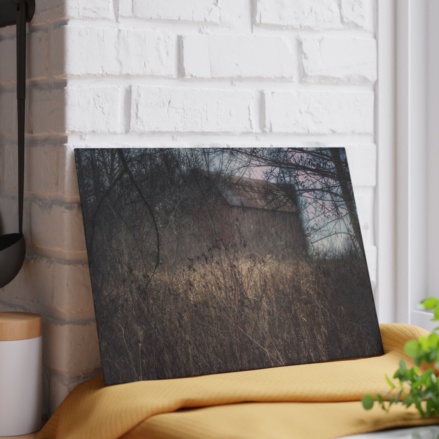 U R There Photography Mayville Hidden Barn I Rustic Farmhouse Tempered-Glass Cutting Board