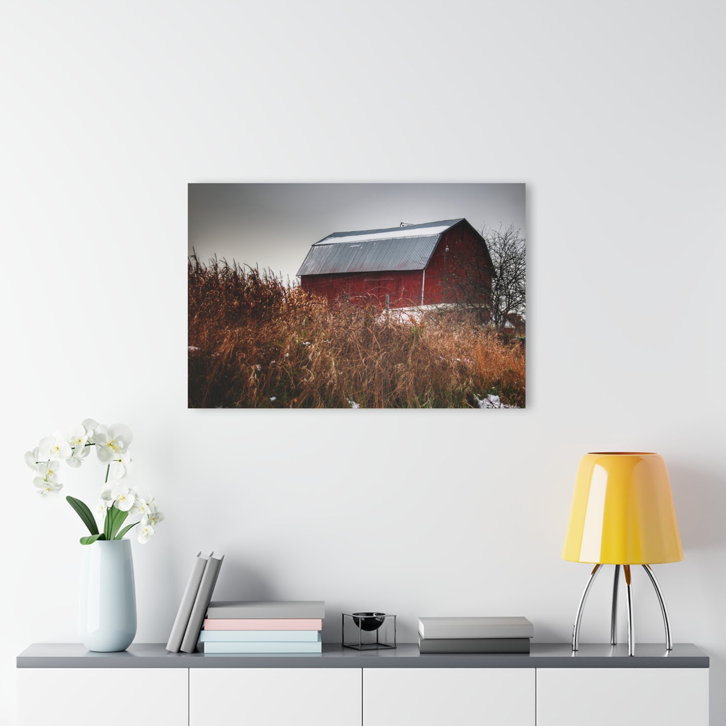 U R There Photography Noble Road Red Rustic Farmhouse Acrylic Wall Print