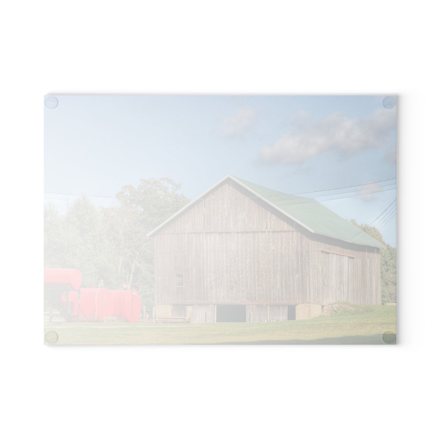 U R There Photography Kingston Road Grey Rustic Farmhouse Tempered-Glass Cutting Board