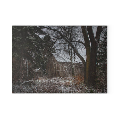 U R There Photography Willard Road Hidden Grey Rustic Farmhouse Tempered-Glass Cutting Board