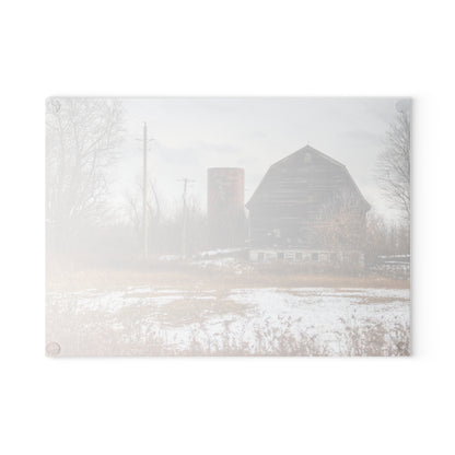 U R There Photography Secord Lake Road Grey Rustic Farmhouse Tempered-Glass Cutting Board