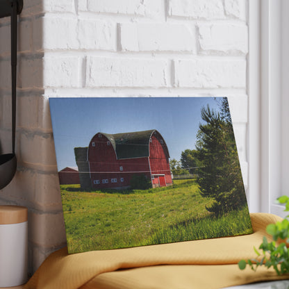 U R There Photography Hegel Road Red Rustic Farmhouse Tempered-Glass Cutting Board