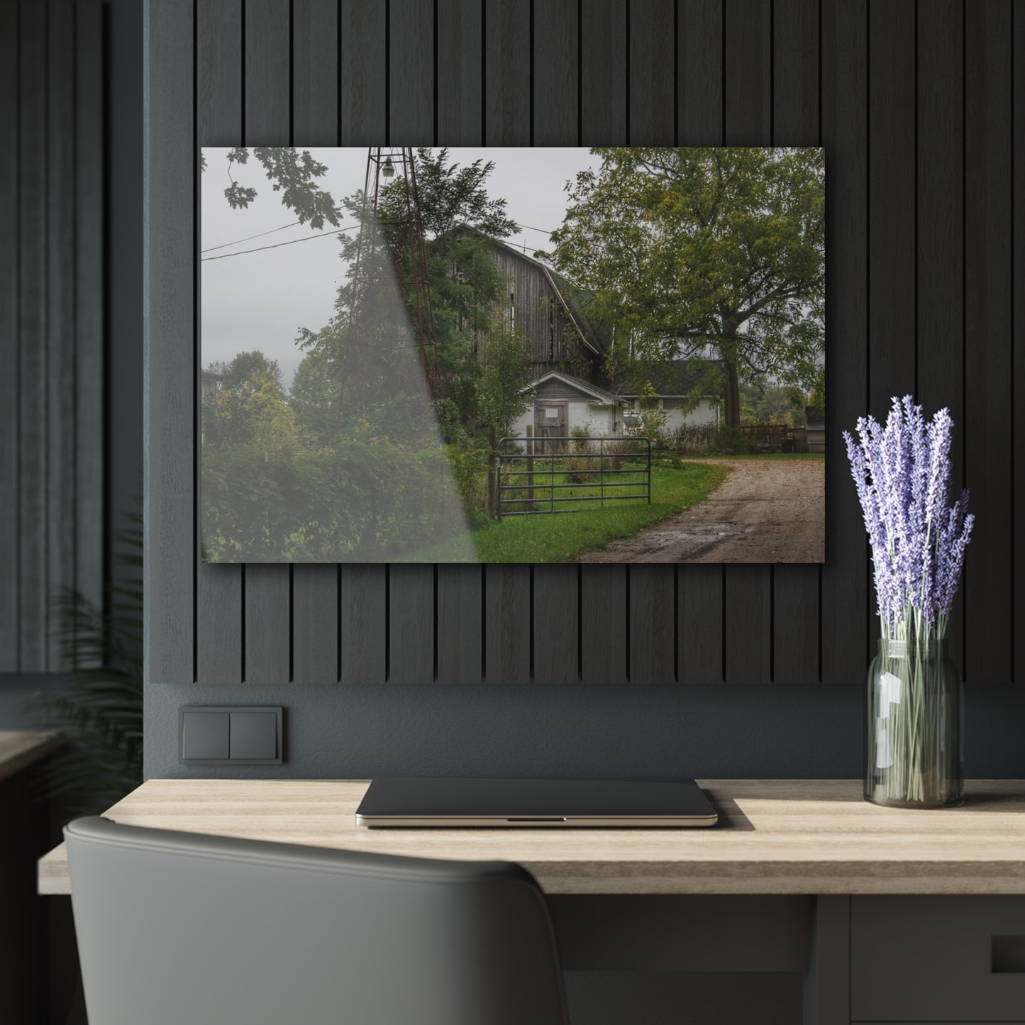 U R There Photography Noble Road Hidden Grey Rustic Farmhouse Acrylic Wall Print