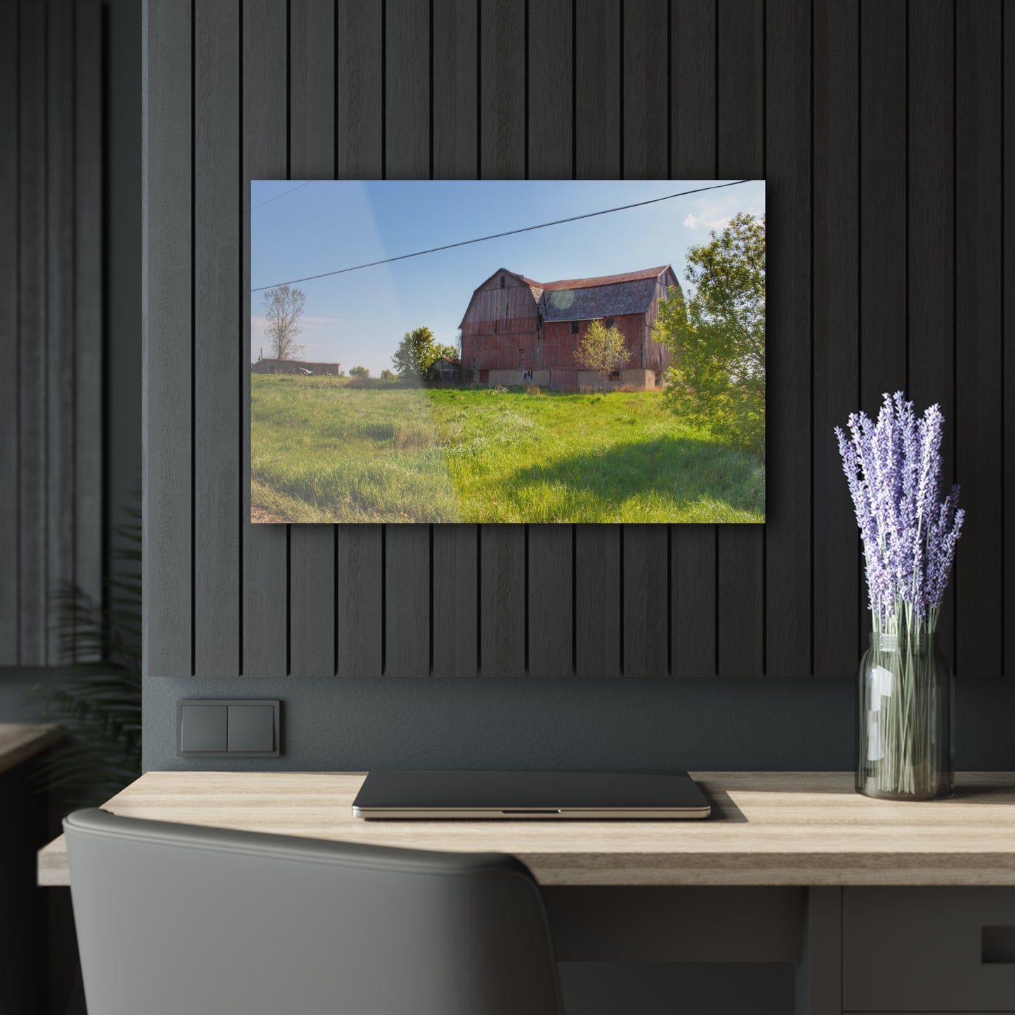 U R There Photography Leslie Road Red I Rustic Farmhouse Acrylic Wall Print