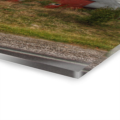 U R There Photography Goodrich Baldwin Road Reds I Rustic Farmhouse Acrylic Wall Print