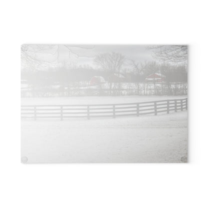 U R There Photography Barns of Barber Road II Rustic Farmhouse Tempered-Glass Cutting Board