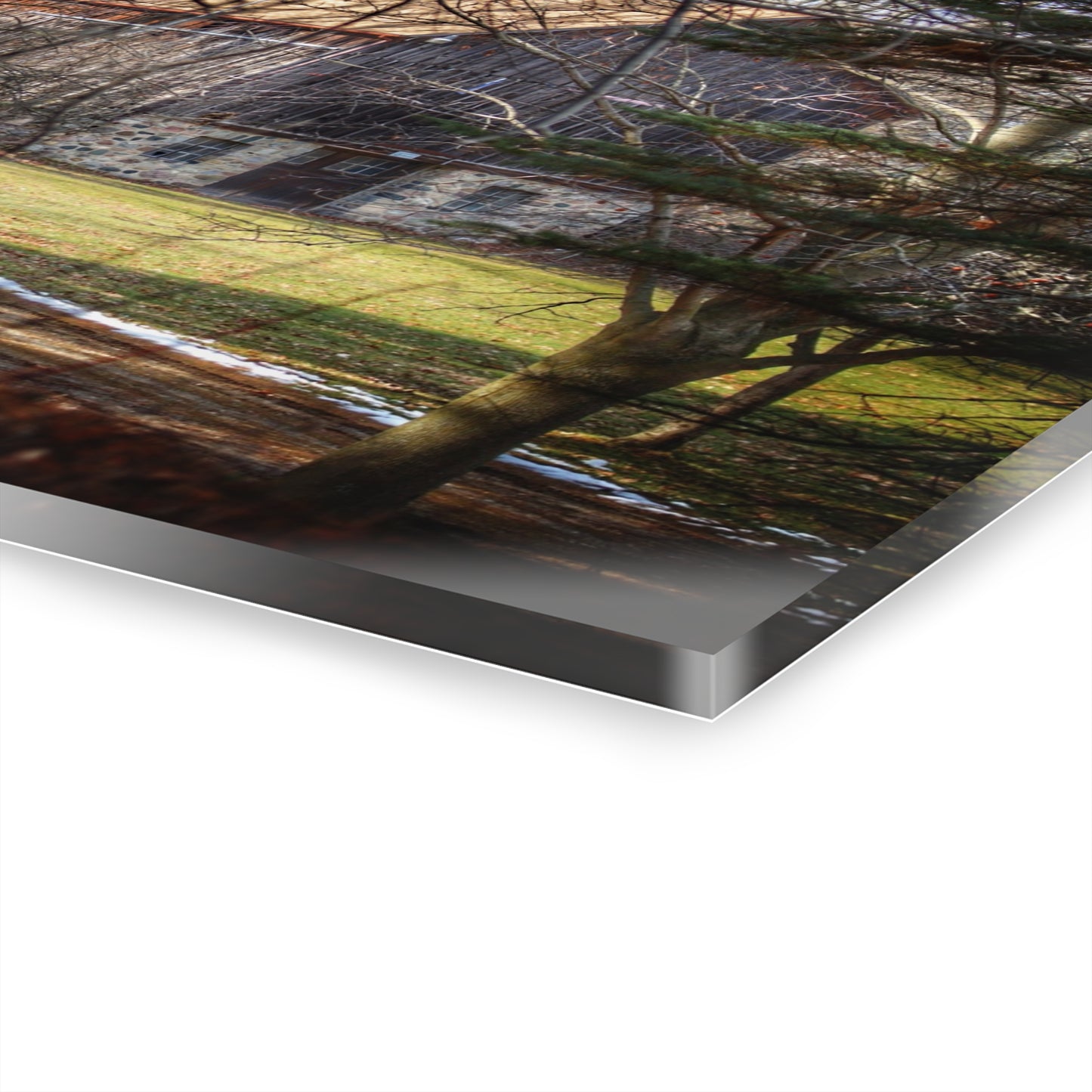 U R There Photography Newark Road Hidden Fieldstone Grey Rustic Farmhouse Acrylic Wall Print