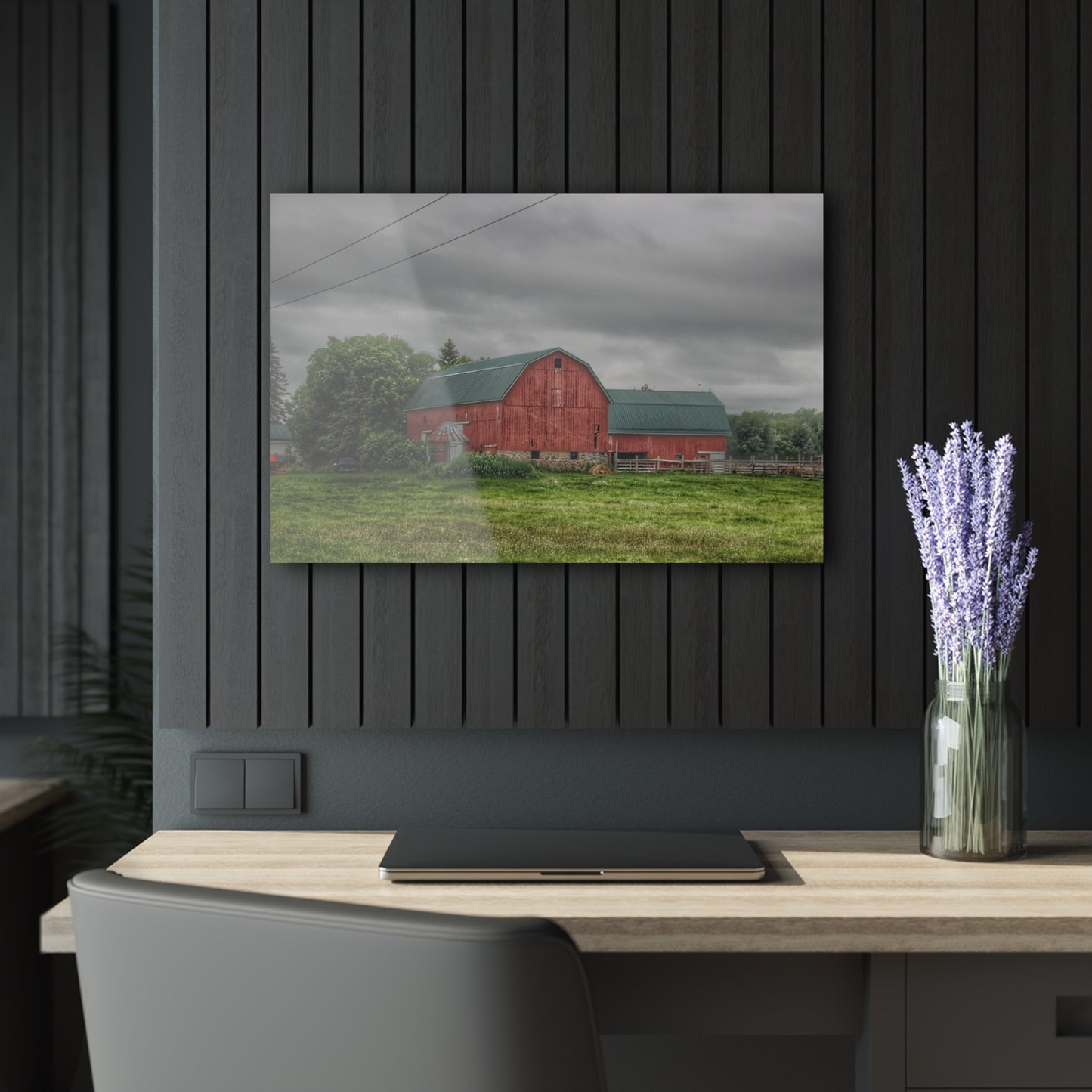U R There Photography Clifford Road Red I Rustic Farmhouse Acrylic Wall Print