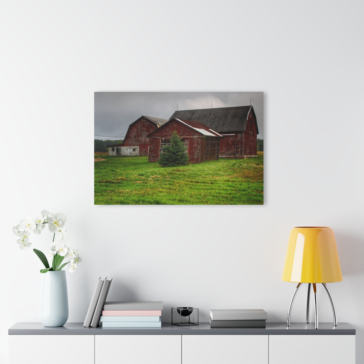 U R There Photography Winslow Road Reds Rustic Farmhouse Acrylic Wall Print