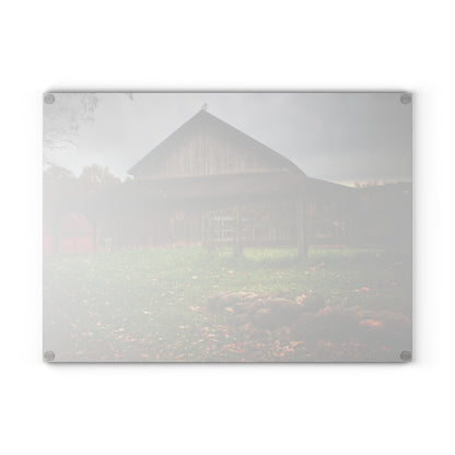 U R There Photography Chalet Grey II Rustic Farmhouse Tempered-Glass Cutting Board
