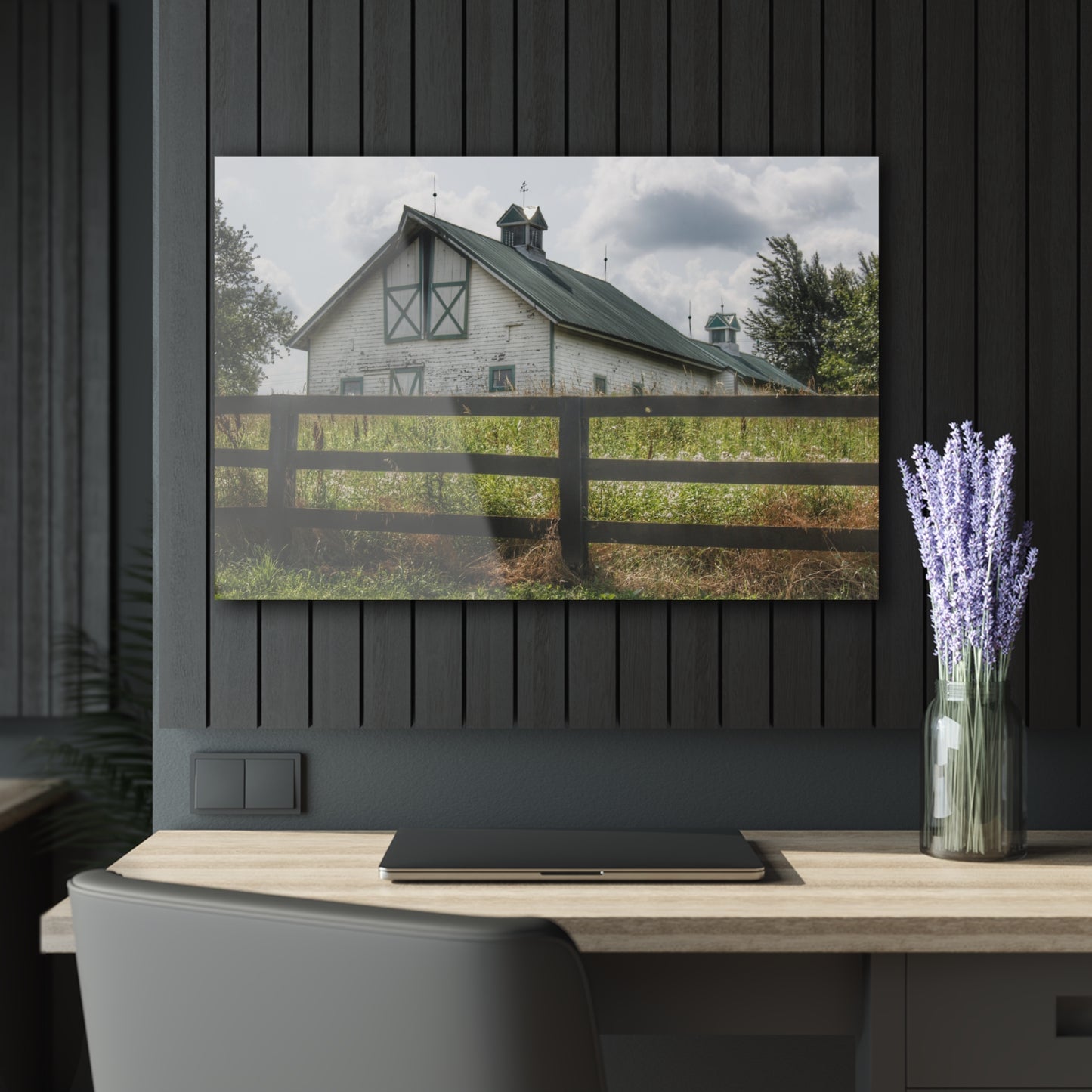 U R There Photography Sutton Road White Rustic Farmhouse Acrylic Wall Print