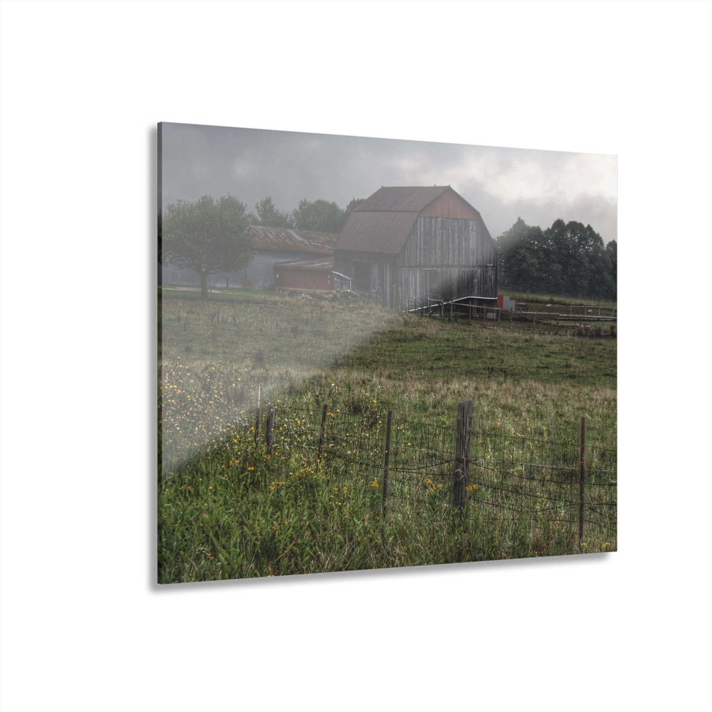 U R There Photography Newark Road Tilted Grey I Rustic Farmhouse Acrylic Wall Print