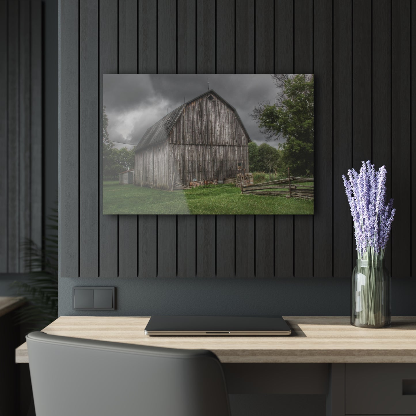 U R There Photography Attica Grey Rustic Farmhouse Acrylic Wall Print