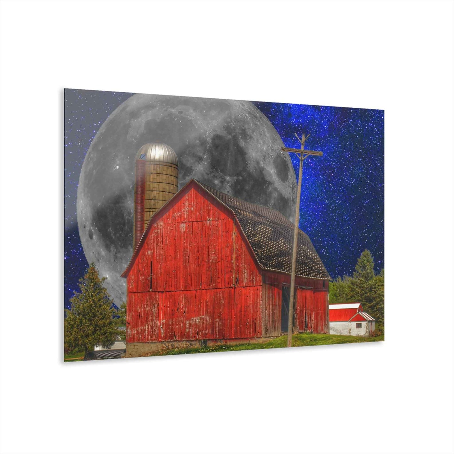 U R There Photography Moon over Hollenbeck Rustic Farmhouse Acrylic Wall Print