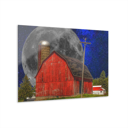U R There Photography Moon over Hollenbeck Rustic Farmhouse Acrylic Wall Print