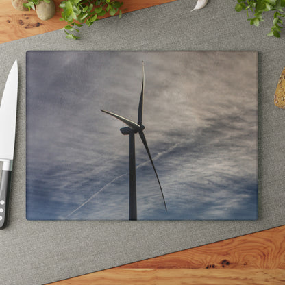 U R There Photography North Gera Road Windmill Rustic Farmhouse Tempered-Glass Cutting Board