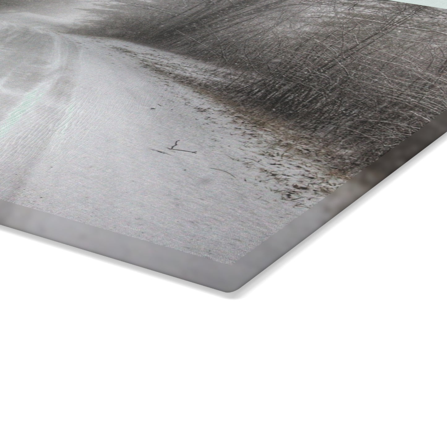 U R There Photography Cold Country Roads Rustic Farmhouse Tempered-Glass Cutting Board
