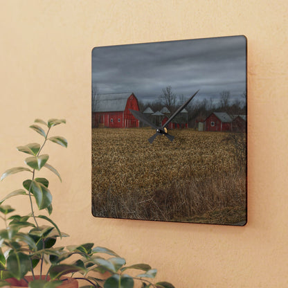U R There Photography Barnes of Arbela II Rustic Farmhouse Acrylic Analog Wall Clock