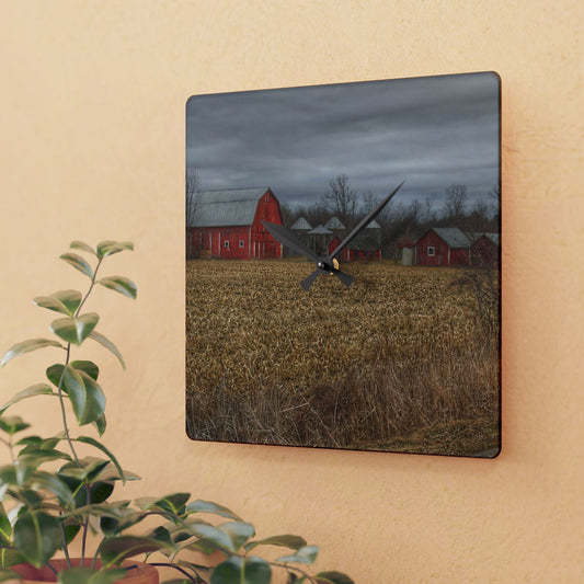 U R There Photography Barnes of Arbela II Rustic Farmhouse Acrylic Analog Wall Clock