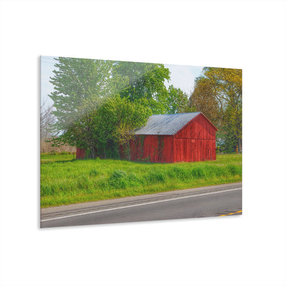 U R There Photography M-25 Little Red Rustic Farmhouse Acrylic Wall Print