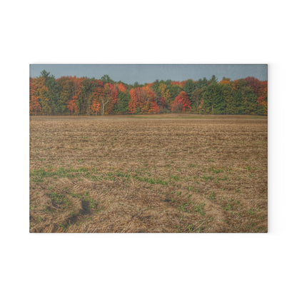 U R There Photography Fall on Murphy Lake III Rustic Farmhouse Tempered-Glass Cutting Board