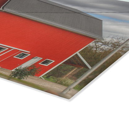 U R There Photography Connell Road Modern Red Rustic Farmhouse Tempered-Glass Cutting Board