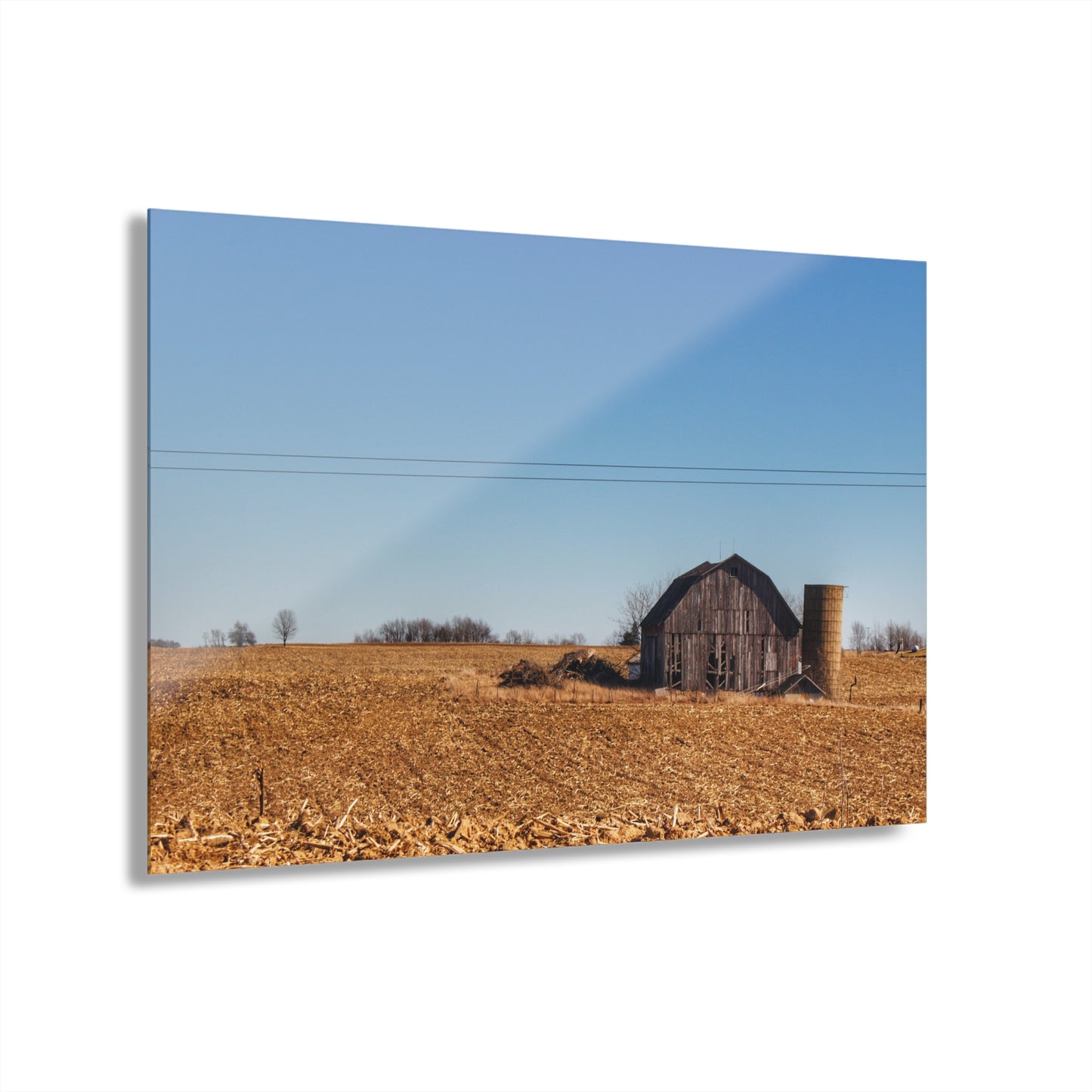 U R There Photography Hurds Corner Grey Rustic Farmhouse Acrylic Wall Print
