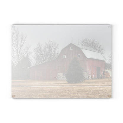 U R There Photography Daley Road Red I Rustic Farmhouse Tempered-Glass Cutting Board