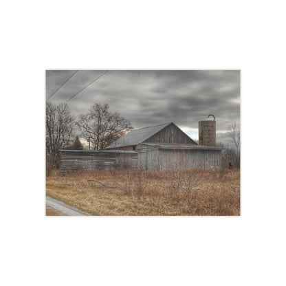 U R There Photography Church Road Grey I Rustic Farmhouse Decorative Ceramic Tile