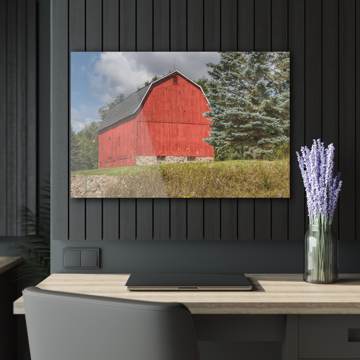 U R There Photography Oxford Baldwin Red Rustic Farmhouse Acrylic Wall Print