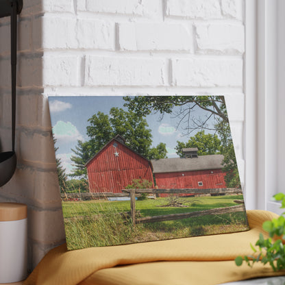 U R There Photography Hollow Corners Star Barn Rustic Farmhouse Tempered-Glass Cutting Board