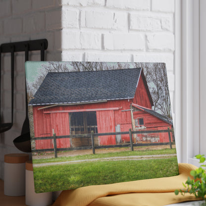 U R There Photography M-21 Roadside Stable II Rustic Farmhouse Tempered-Glass Cutting Board