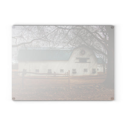 U R There Photography Wilder Road White Rustic Farmhouse Tempered-Glass Cutting Board